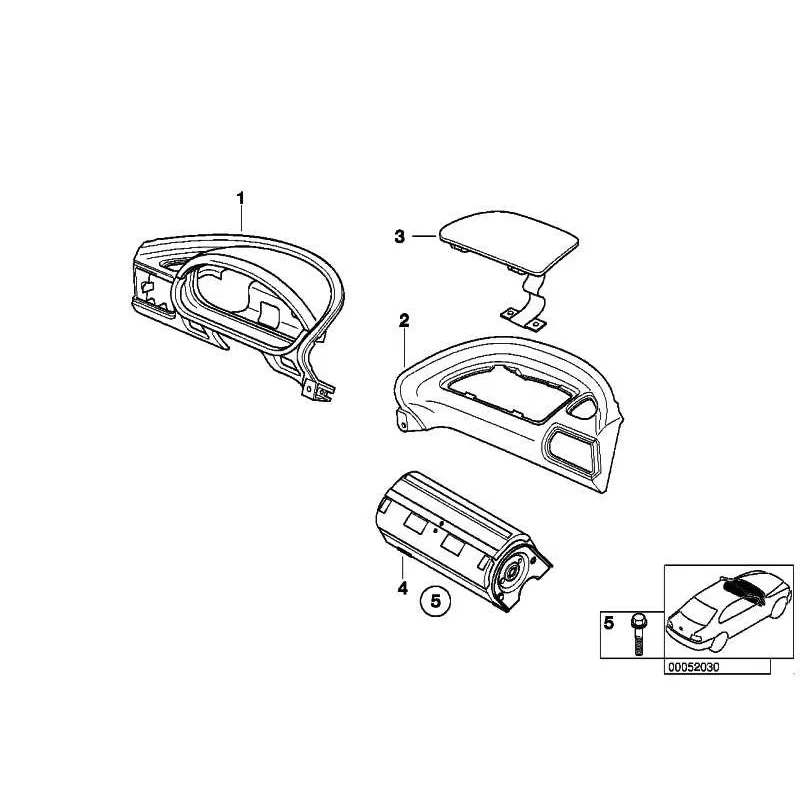 Original BMW Deckel Instrumententafel Airbag (51458401074)