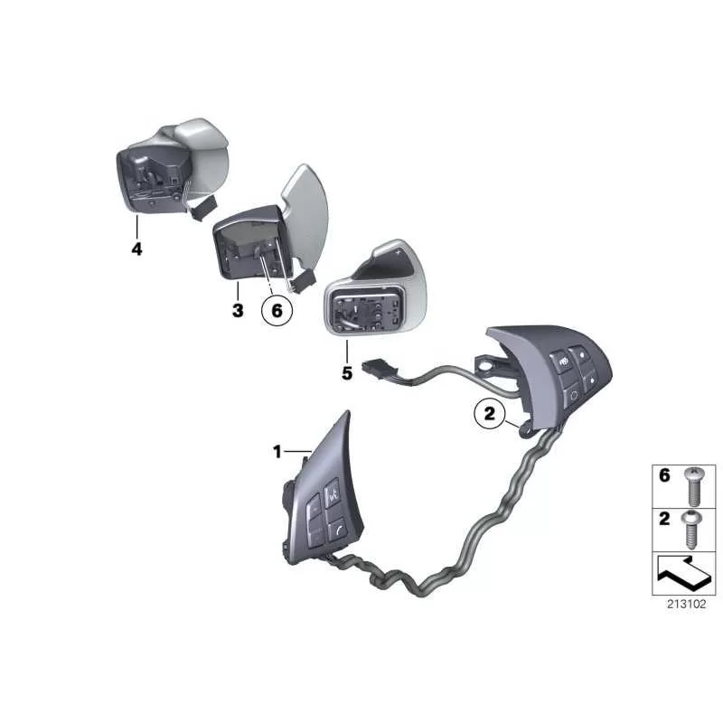 Genuine BMW Switch, multifunct. steering wheel (61319249145)