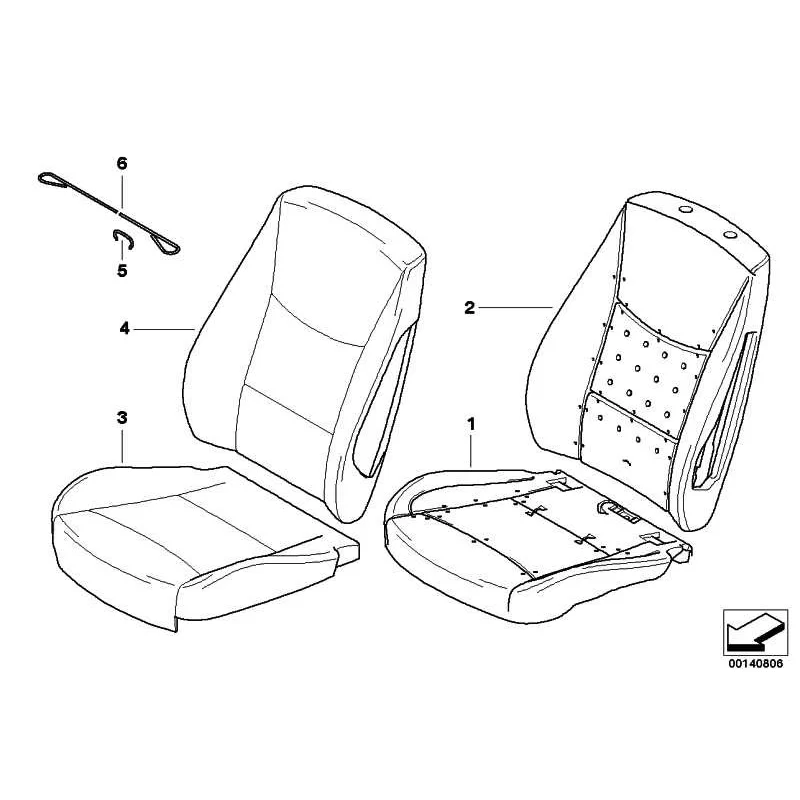 Original BMW Bezug Basis Sitz Leder (52107350433)