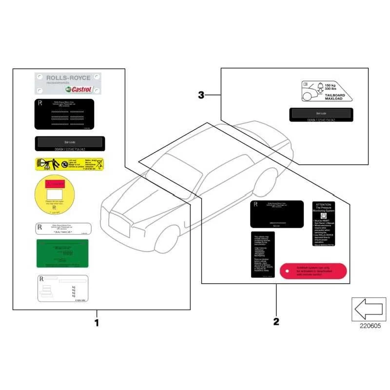 Original BMW Hinweisschild Barcode (71212122696)