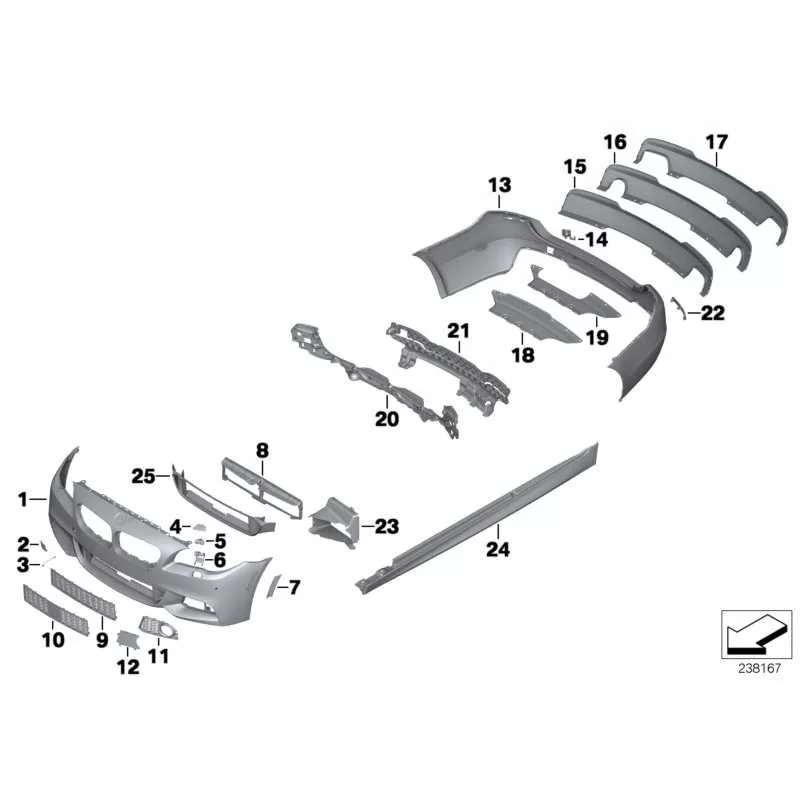 Genuine BMW Panel, bumper, primed, front (51118053876)