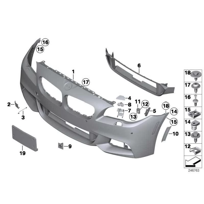 Genuine BMW Panel, bumper, primed, front (51118058988)