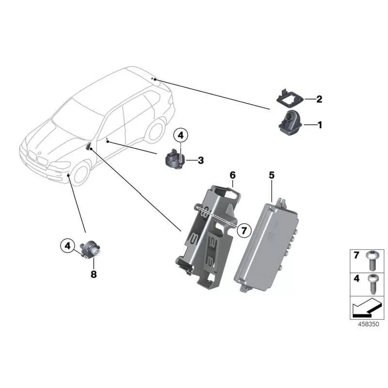 Original BMW Steuergerät Top Rear Side View Kamera (66539291387)