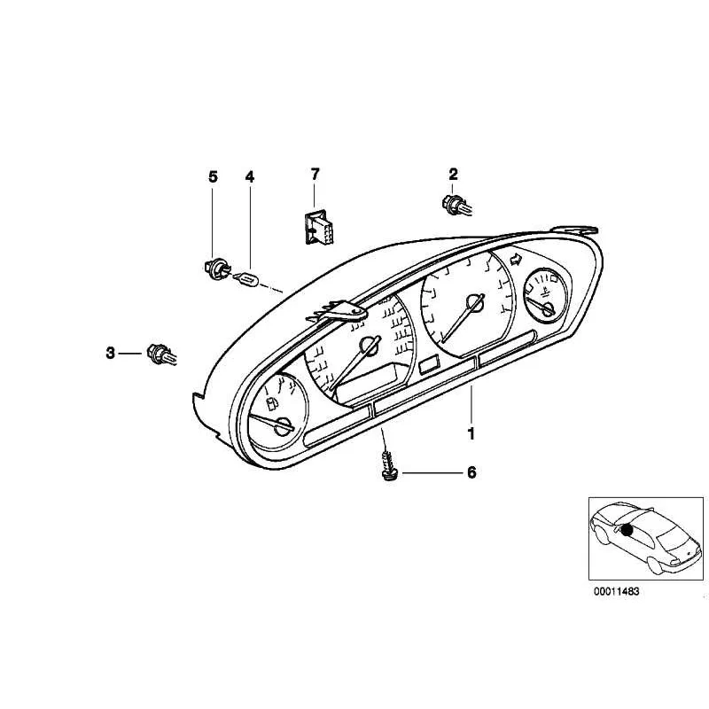 Genuine BMW INSTRUMENTS COMBINATION UNCODED (62117893280)