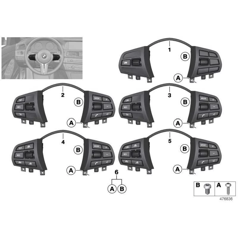 Original BMW Schalter Multifunktionslenkrad (61319316953)