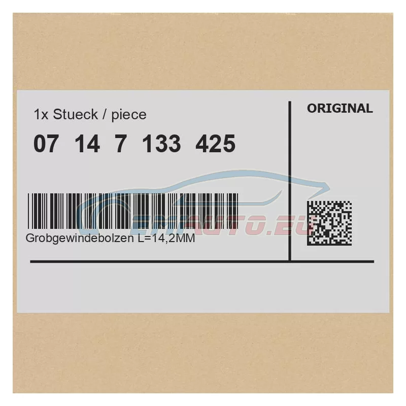Genuine BMW Coarse-thread stud (07147133425)