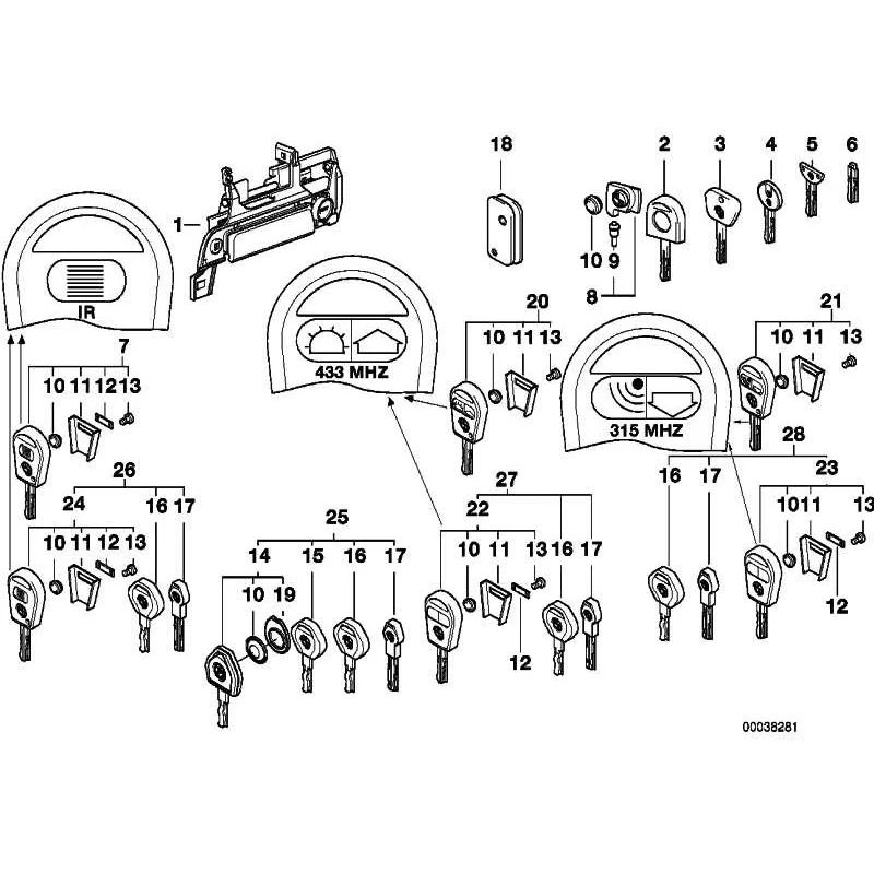 Genuine BMW CATCH WITH KEY CODE RIGHT (51218199922)