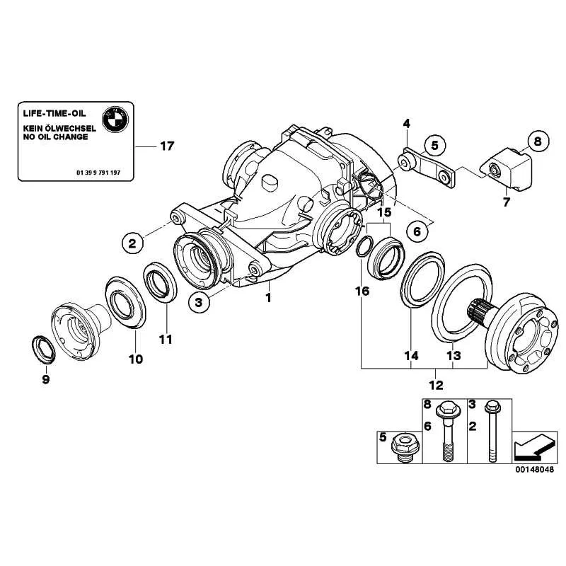 Original BMW Austausch Hinterachsgetriebe (33107591017)