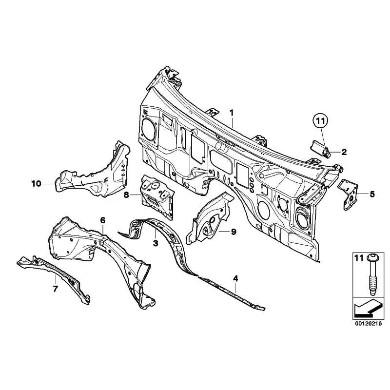 Genuine BMW SPLASH WALL (41127111804)