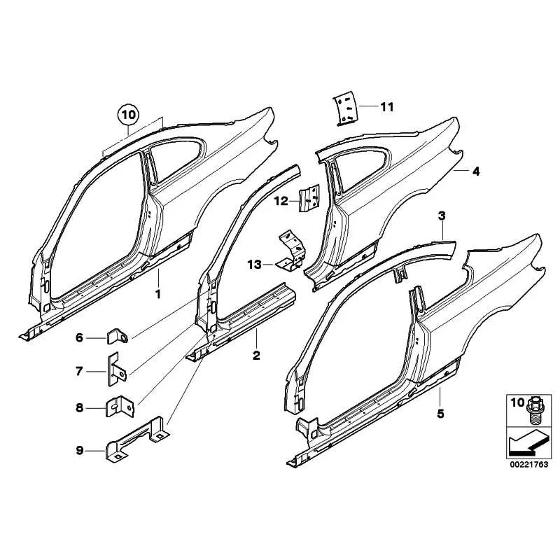 Genuine BMW LEFT REAR SIDE PANEL (41008045851)