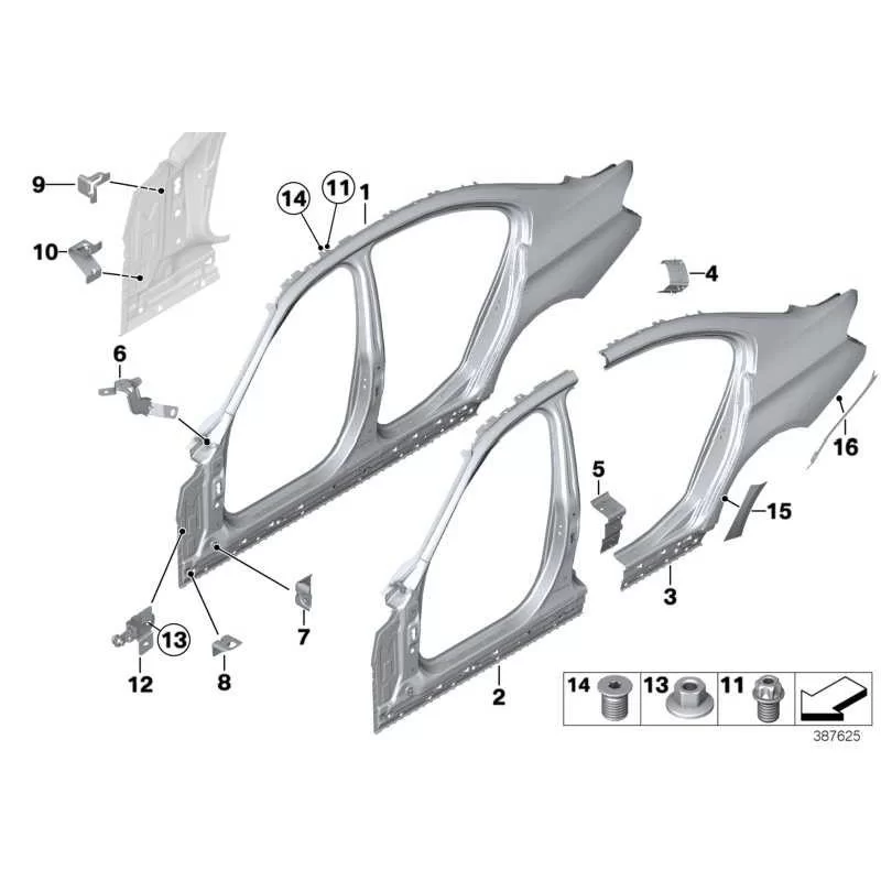 Genuine BMW LEFT REAR SIDE PANEL (41008060247)