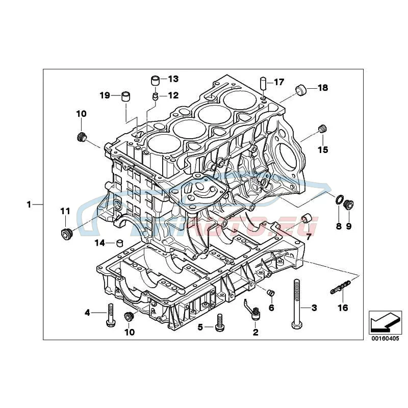 Genuine BMW Engine block with piston (11117536184)
