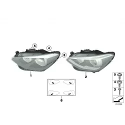 Genuine BMW Bi-xenon headlight, left (63117296911)