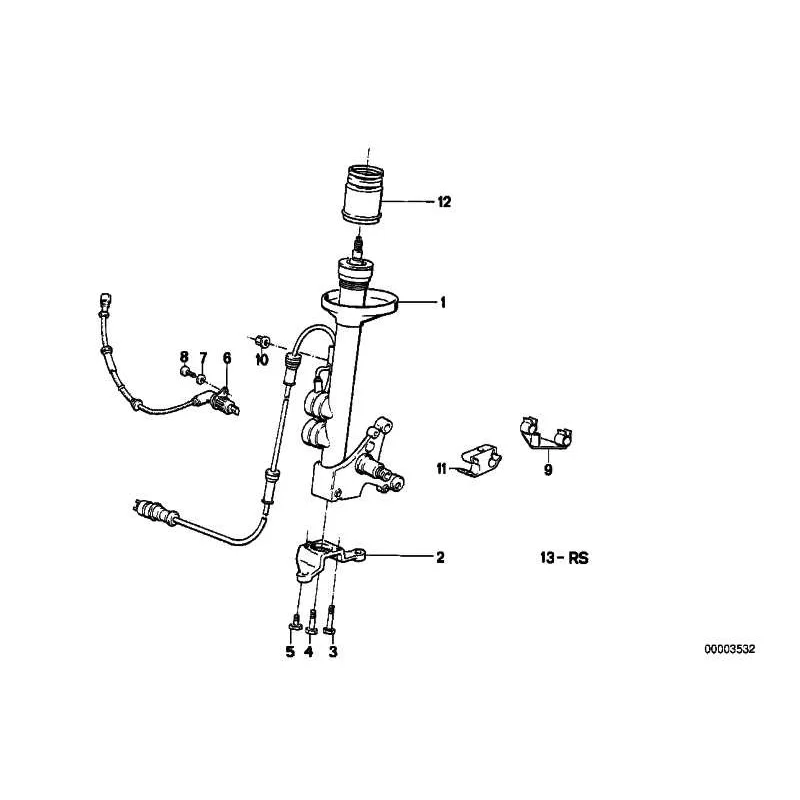 Original BMW Federbein vorn rechts (31332225904)