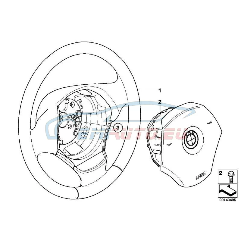 Genuine BMW Airbag module, driver's side (32306779829)