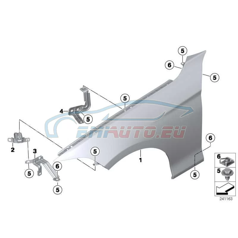 Genuine BMW Side panel, front left (41357298027)