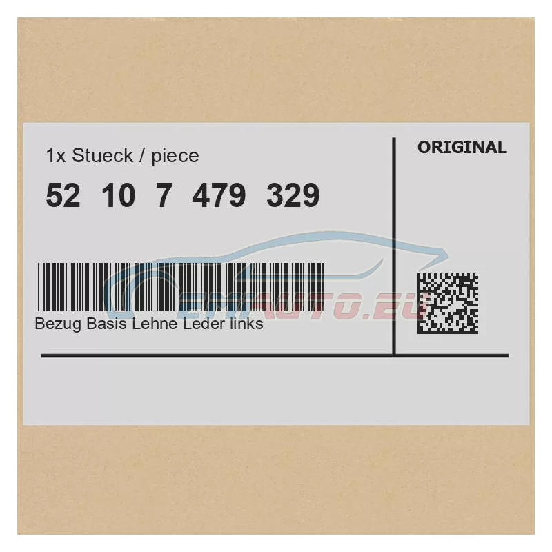 Original BMW Bezug Basis Lehne Leder links (52107479329)