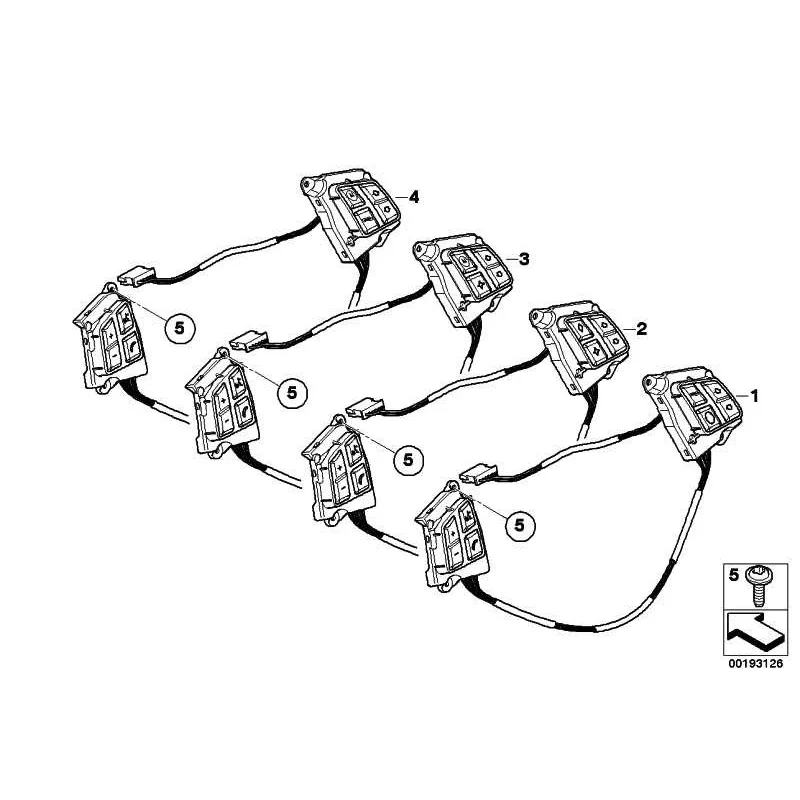 Genuine BMW Switch, multifunct. steering wheel (61319125345)
