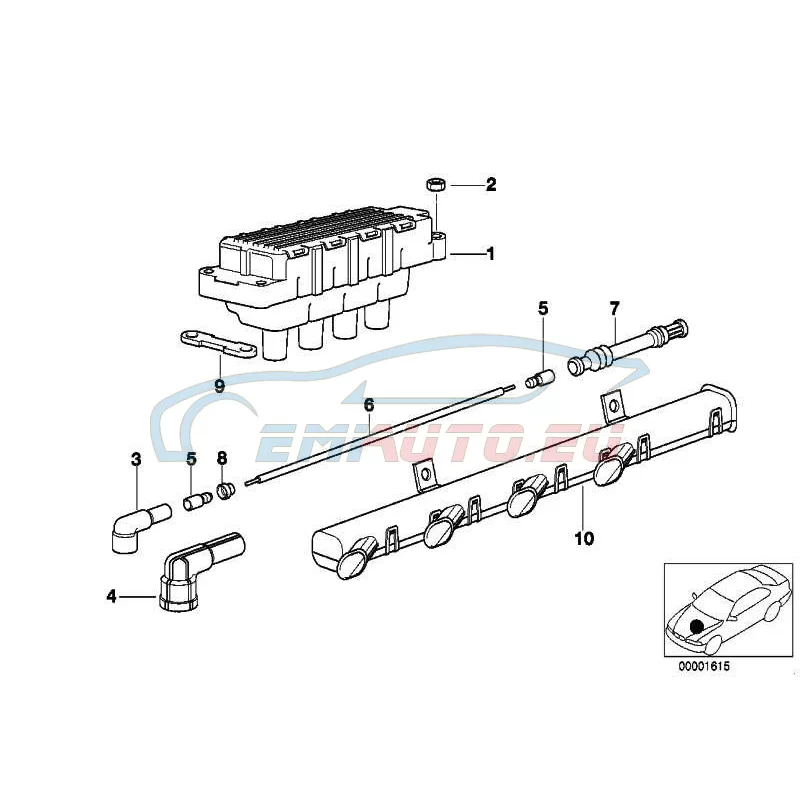 Genuine BMW Hex nut (07119915502)