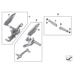 Genuine BMW HP footrest system, right (77258550774)