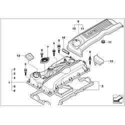 Genuine BMW Cyl.head cover complete (11127555212)