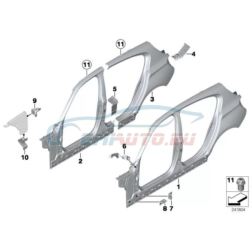 Genuine BMW LEFT REAR SIDE PANEL (41007284387)