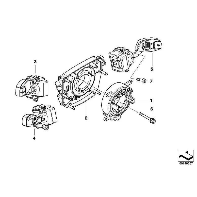 Genuine BMW Switch cluster steering column (61319115166)