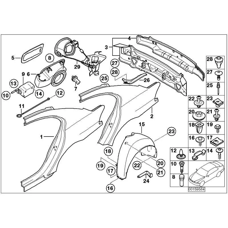 Genuine BMW OUTER PANEL TAIL TRIM (41007176635)
