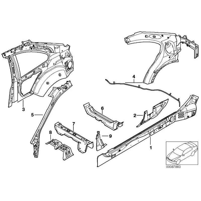 Genuine BMW Right interior side frame (41218242068)