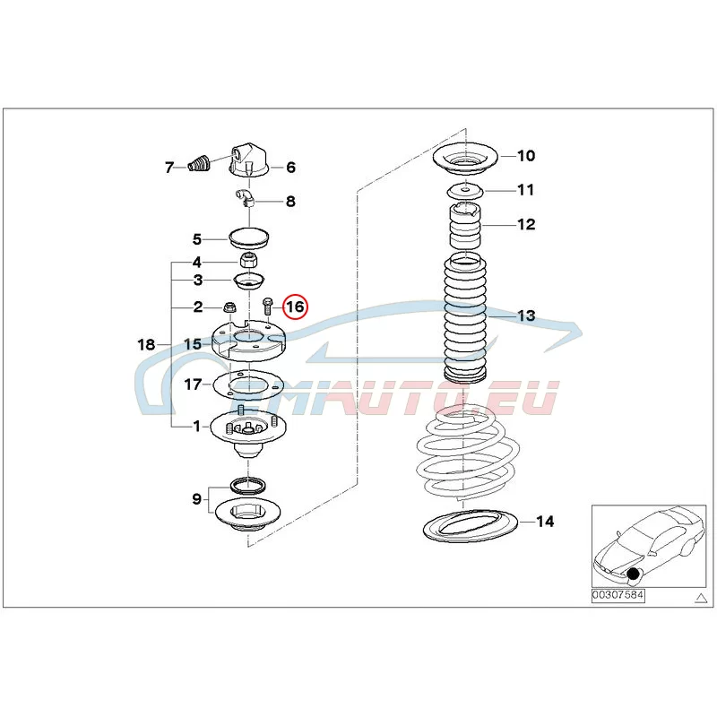 Genuine BMW Hex bolt (07119904143)
