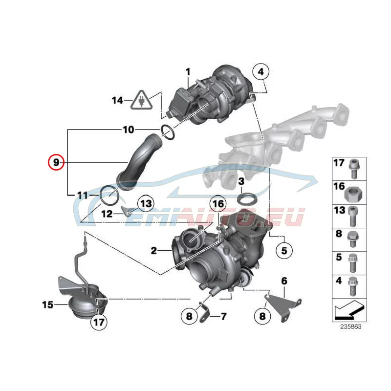 Genuine BMW Connection pipe (11657808168)