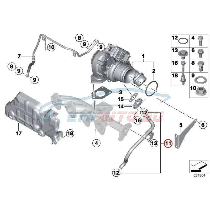 Genuine BMW Return pipe (11657823281)