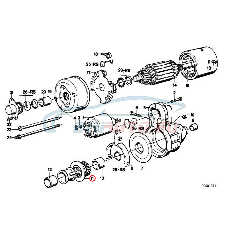 Genuine BMW STARTER PINION (12411350796)