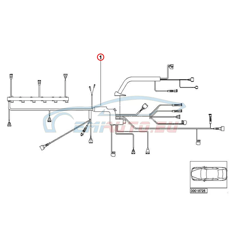 Genuine BMW Engine wiring harness, engine module (12517506791)
