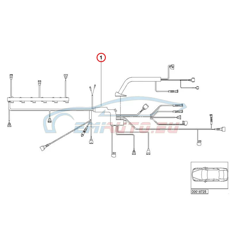 Genuine BMW Engine wiring harness, engine module (12517537281)