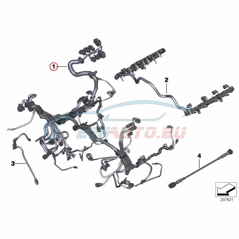 Genuine BMW Engine wiring harness, engine module (12517601256)