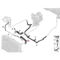 Original BMW Schlauch Motor Vorlauf-Kühler oben (17127521361)