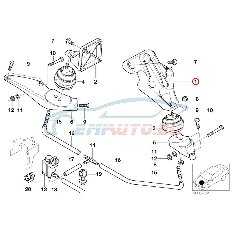 Genuine BMW Engine support, left (22111093811)