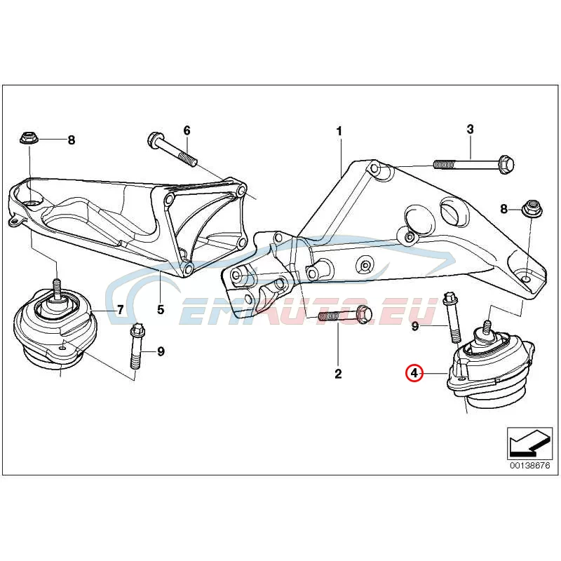 Genuine BMW Engine mount, left (22113421299)