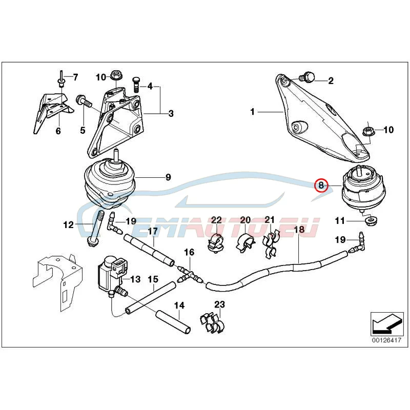 Genuine BMW Engine mount, left (22116750861)