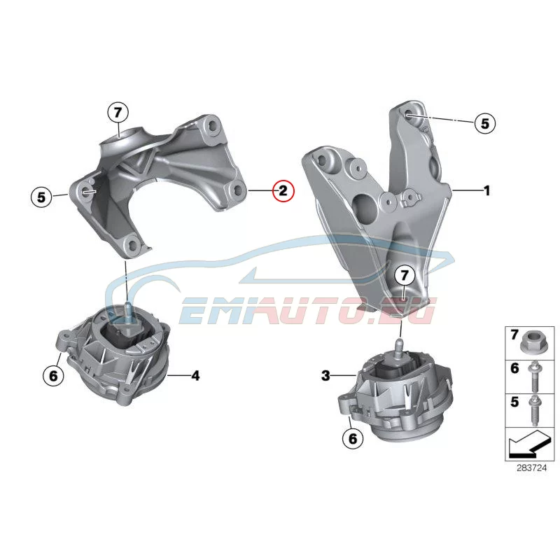 Genuine BMW Engine supporting bracket, right (22116784832)