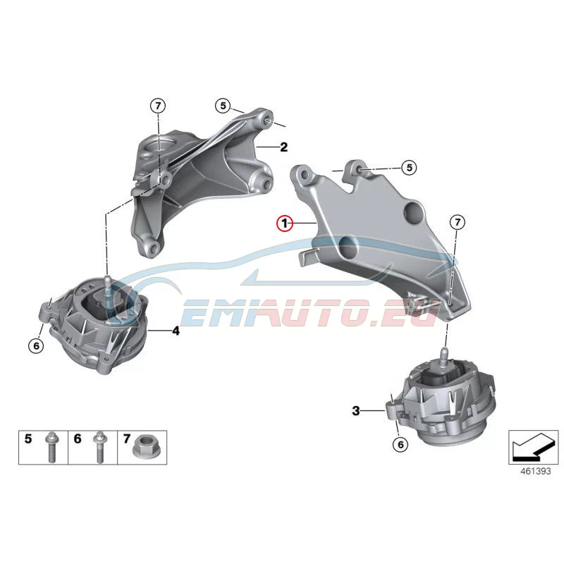 Genuine BMW Engine supporting bracket, left (22116859011)