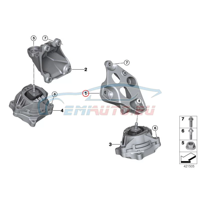 Genuine BMW Engine supporting bracket, left (22116859415)