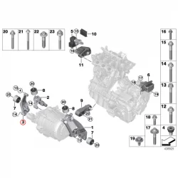 Genuine BMW Transmission mounting bracket, lower (22116871408)