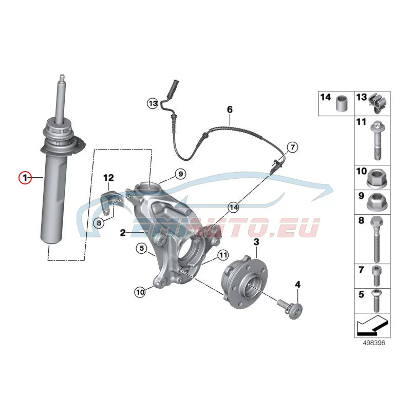 Original BMW Federbein vorn rechts (31306887332)