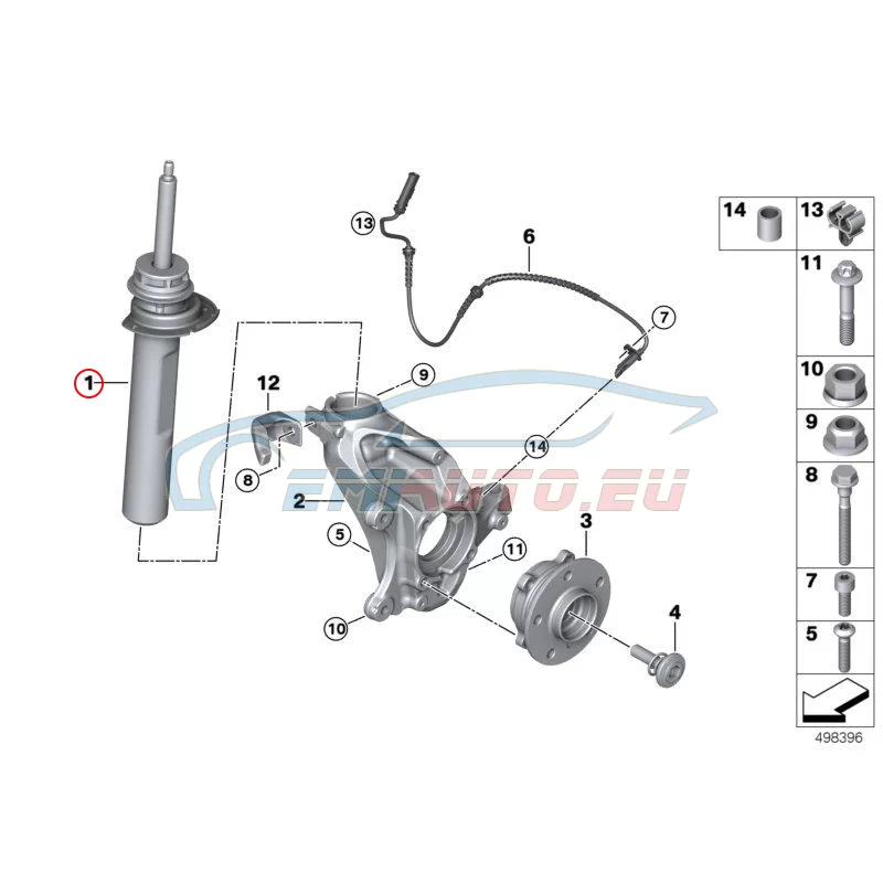 Original BMW Federbein vorn links (31306888461)