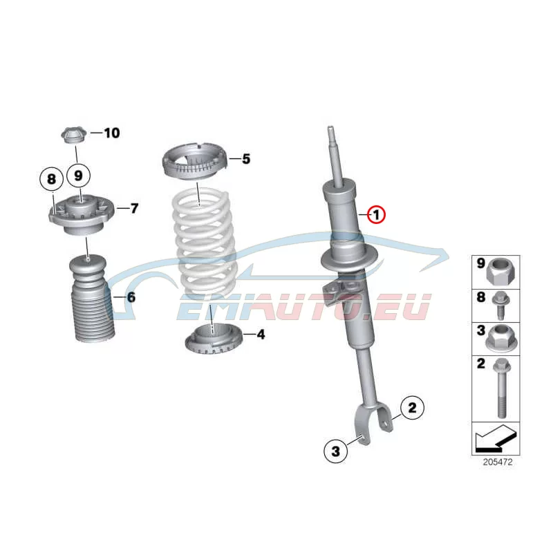 Original BMW Federbein vorn links (31316789363)
