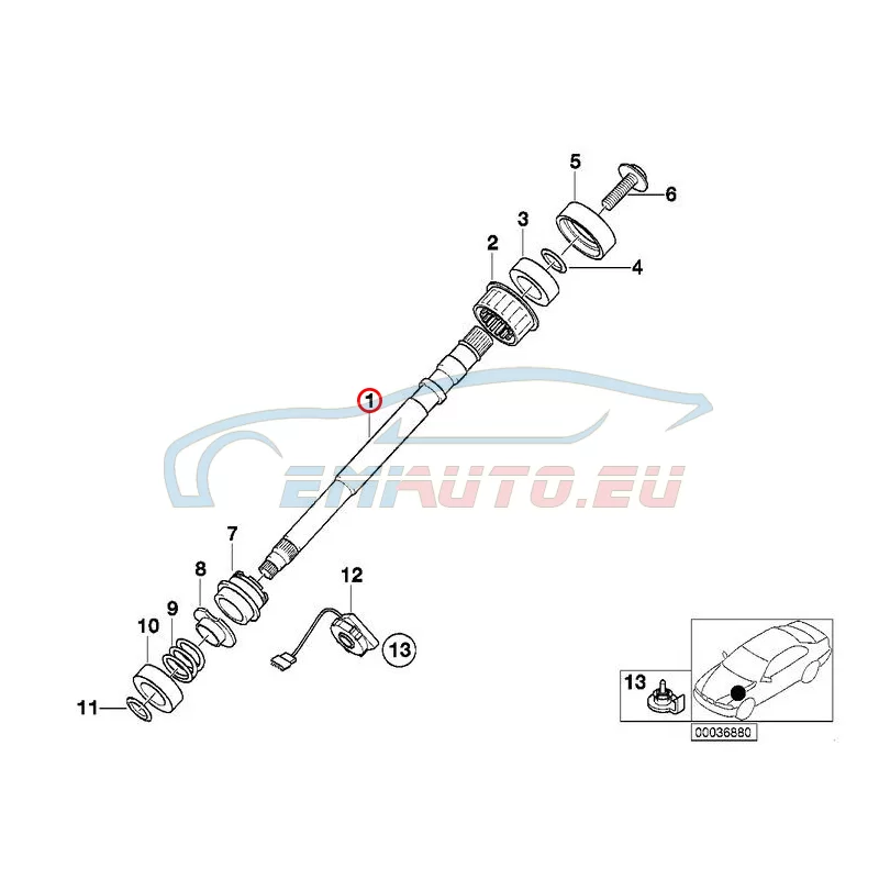 Genuine BMW Steering spindle upper (32311095743)