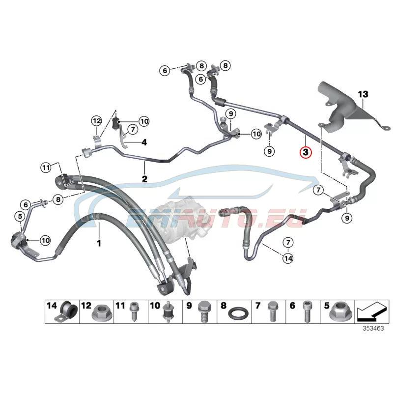 Genuine BMW Return pipe (32416855259)