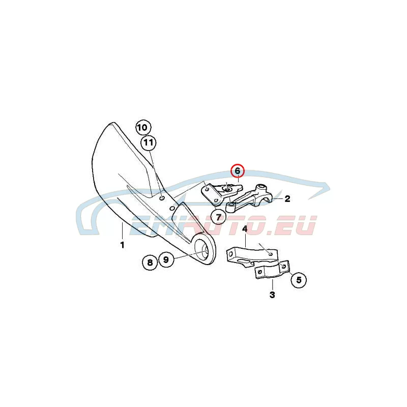 Original BMW Halter Handschutz rechts (32727684576)